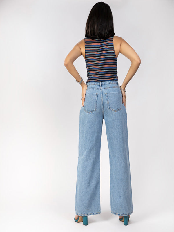 Blue Wide Leg Jeans