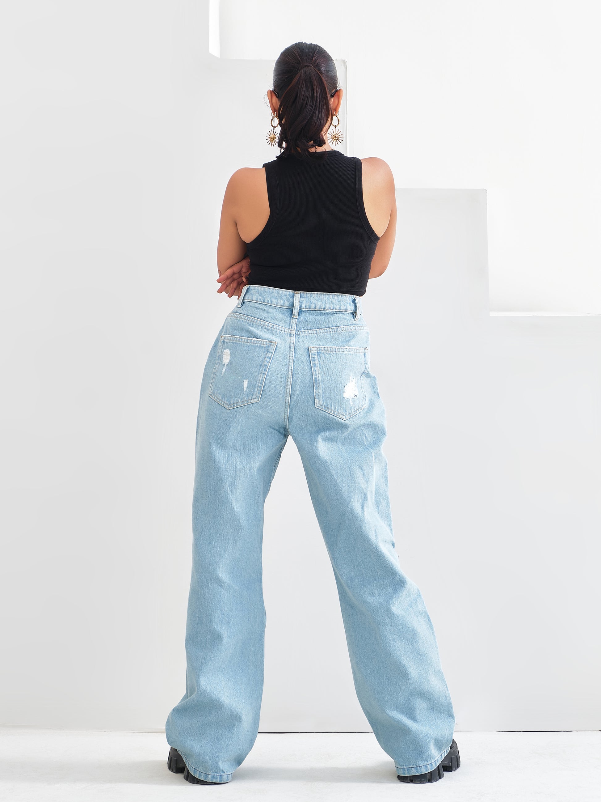 Light Blue Wide-leg Jeans